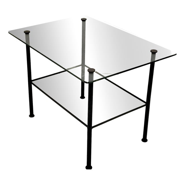 Vintage Side or Coffee Table in Steel and Glass, 1950s For Sale