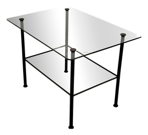 Vintage Side or Coffee Table in Steel and Glass, 1950s