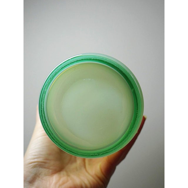 Vintage Scandinavian Opaline Blown Glass Vase in the style of Kosta Boda, 1960s For Sale - Image 11 of 12