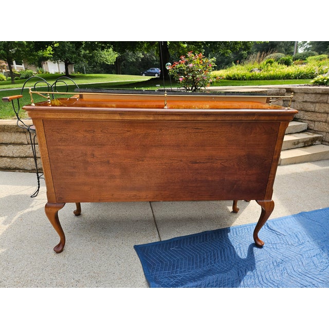 Alexander Julian Mahogany Sideboard Buffet With Brass Rail For Sale - Image 13 of 14