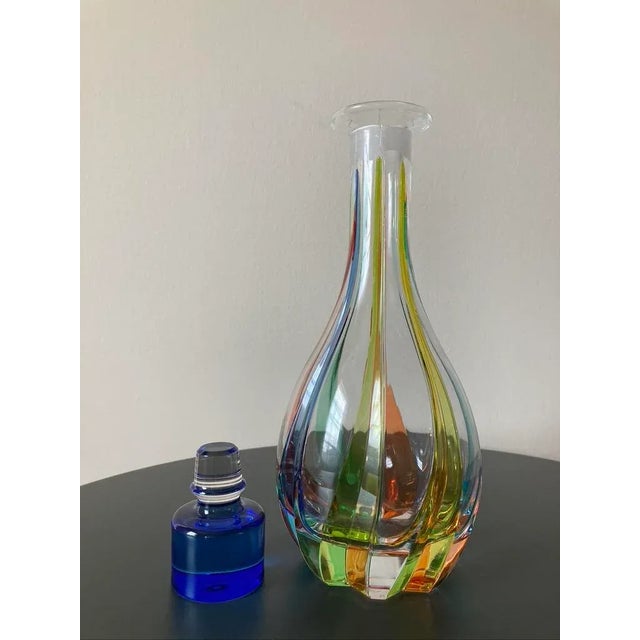 Vintage Italian Decanter in Murano Art Venetian Glass by