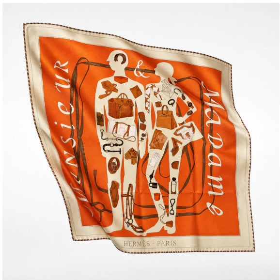 Not Yet Made - Made To Order Hermes Monsieur Et Madame Leopard Framed Vintage Silk Scarf 32" For Sale - Image 5 of 5