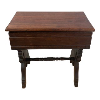 Antique Eastlake Style Decorative Wooden Bench With Hidden Storage Compartment and Ornate Base For Sale