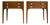 Mid Century French Directoire Mahogany Leather Side Tables by Heritage Henredon - A Pair For Sale