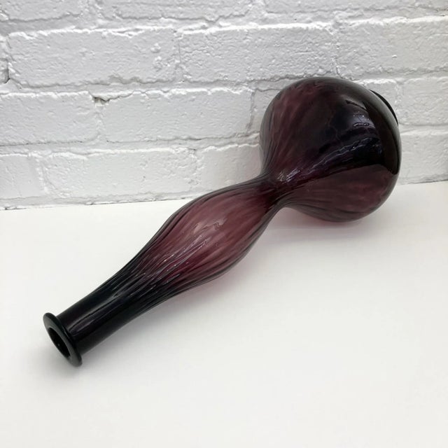 Italian Mid-Century Modern Tall Blown Genie Bottle, Decanter For Sale - Image 4 of 10