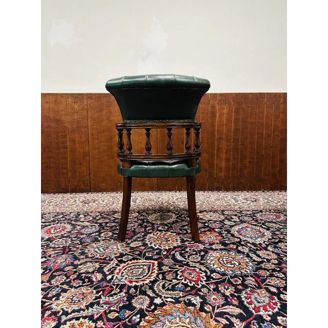 English Chesterfield Captain's Chair For Sale - Image 4 of 8