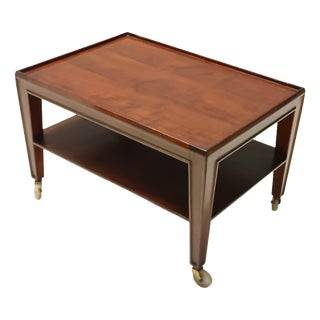 Vintage Italian Walnut Coffee Table with Casters by Paolo Buffa, 1940s For Sale