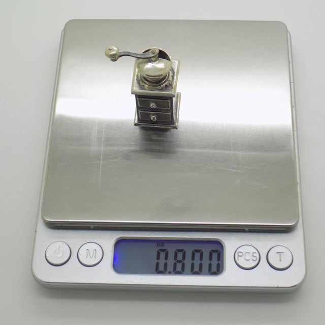 Vintage Italian Silver 800 Coffee Grinder Figurine by Raspini, Arezzo, 1970s For Sale - Image 11 of 13
