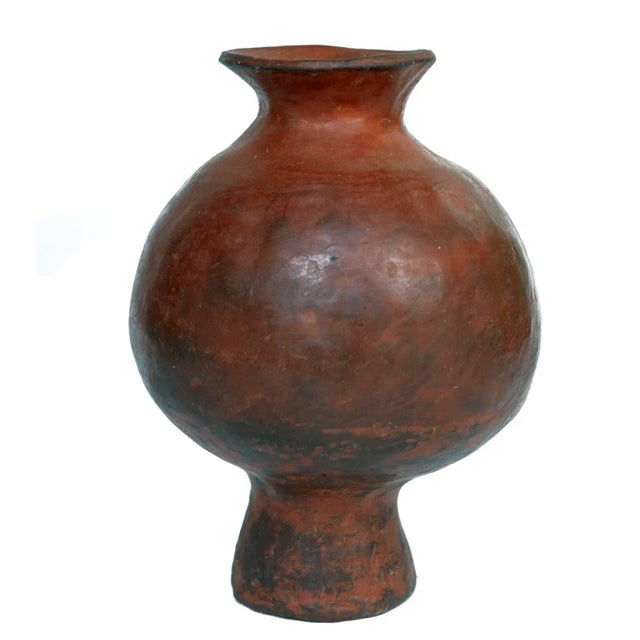 2000 - 2009 Handbuilt Red Clay Vase For Sale - Image 5 of 7