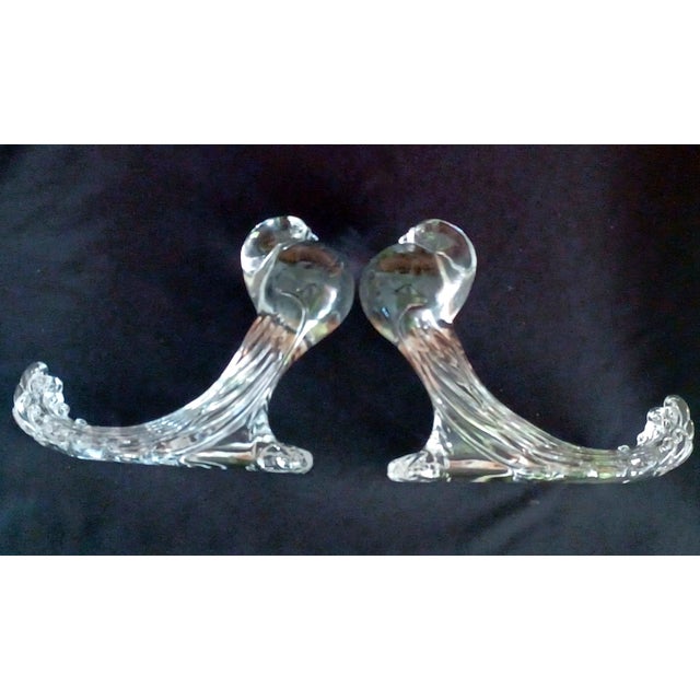 Transparent Mid-Century Heisey Glass Pouter Pigeon Figurines - A Pair For Sale - Image 8 of 12