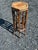 Organic rattan and bamboo small 6 sided vintage side table or plant stand.