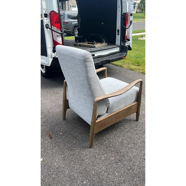 2000 - 2009 Mid-Century Modern Wooden-Arm Recliner For Sale - Image 5 of 7