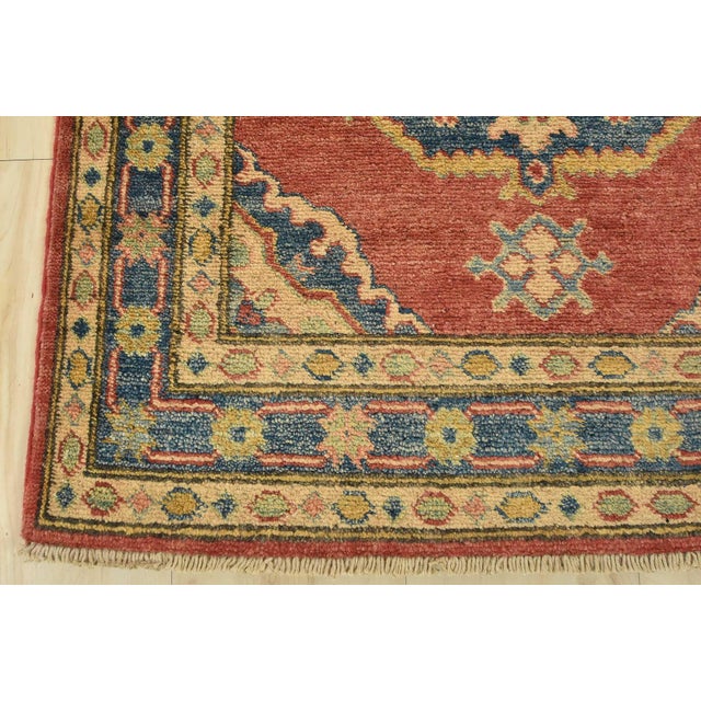 Kazak Runner 2’9” X 13’2” Red Wool Tribal Hand-Knotted Oriental Rug For Sale - Image 9 of 12
