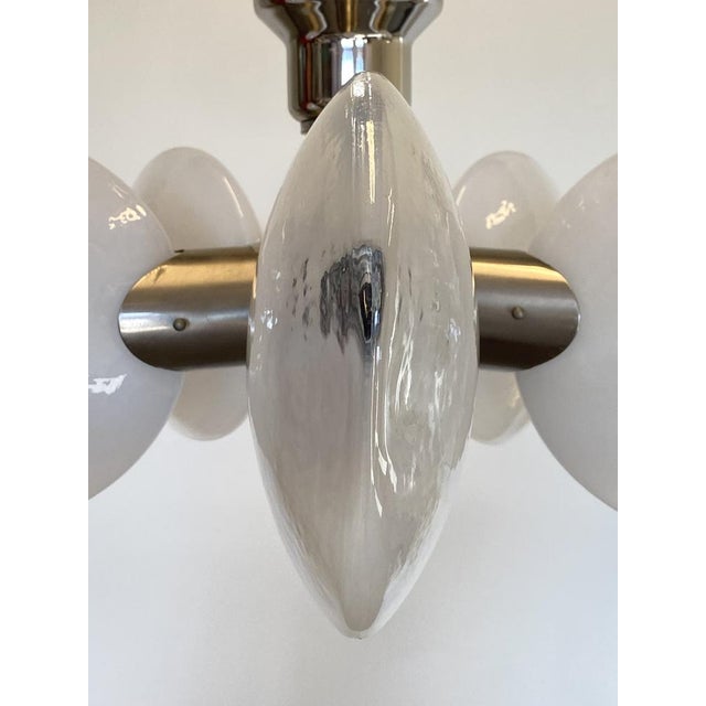 Space Age Ceiling Light in Steel and Glass, 1970s For Sale - Image 11 of 16
