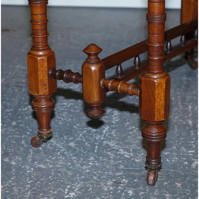 Wood Victorian Carved Walnut Whatnot Console Table, 1920s For Sale - Image 7 of 18