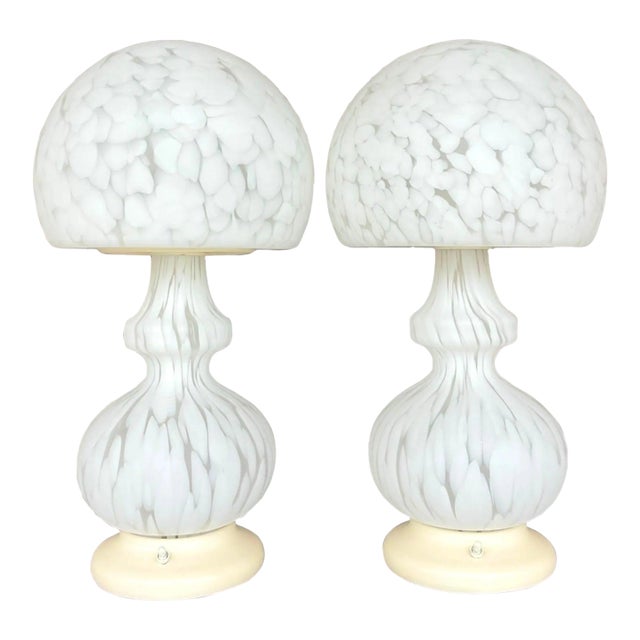 Vintage Globe Lamps After Murano for Someroso for Laurel Lighting - A Pair For Sale