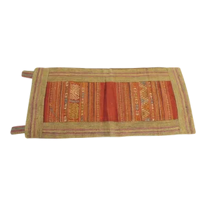 Vintage Red Stripes Silk Banner Textile