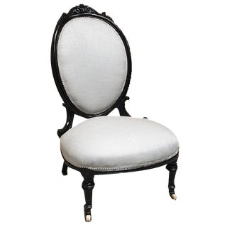 Antique Victorian Ebonised Chair For Sale