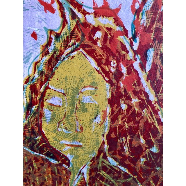 Modern Unknown, Vintage Vibrant Mod Divine Comedy Dante Inferno Virgil Woodblock Woodcut Print, c.1960-1970s For Sale - Image 3 of 6