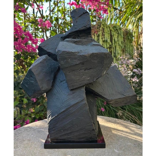 Ju Ming (Zhu Ming) Taichi Series Abstract Sculpture – Painted Copper (Bronze Finish), Marble Base, 19" H A powerful mid-...