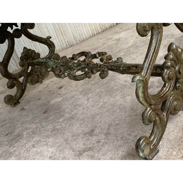 French Solid Cast Iron French Scrolling "Butterfly" Coffee Table For Sale - Image 9 of 12