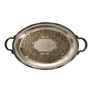Vintage 60’s International Silver Camille Silverplate and Copper Oval Butler’s Tray For Sale