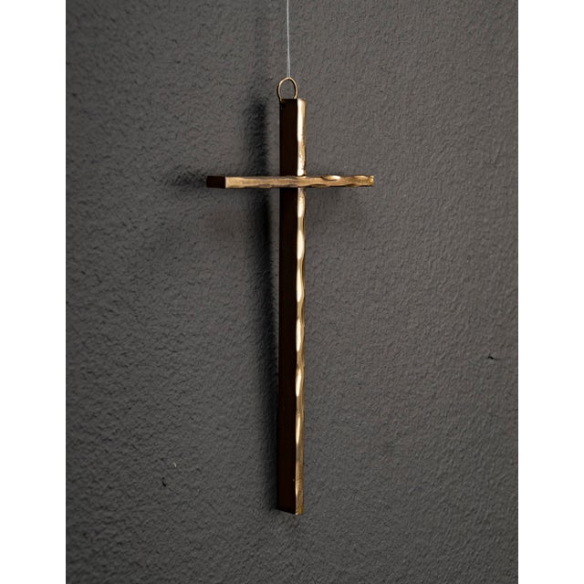 Brutalist Brass Cross, 1950s For Sale - Image 9 of 10