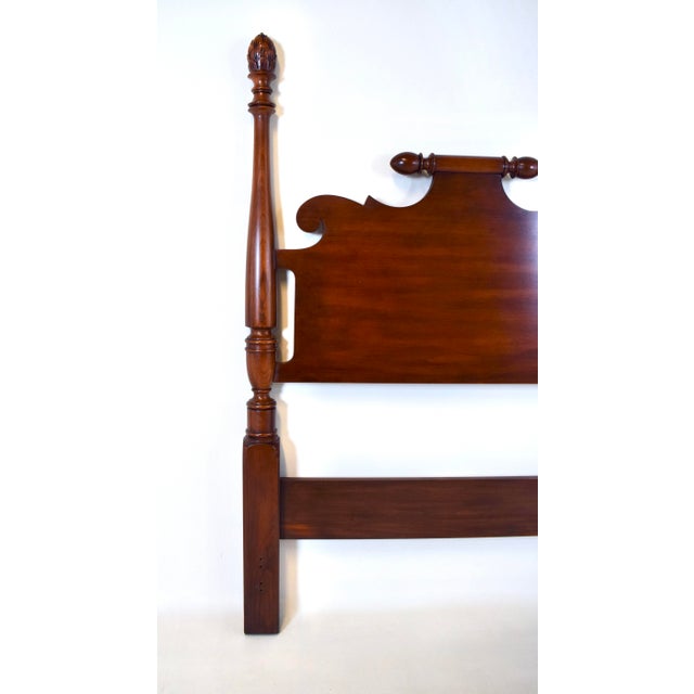 Henkel Harris Pair of American Black Cherry Pineapple Twin Bed Headboards For Sale - Image 4 of 8