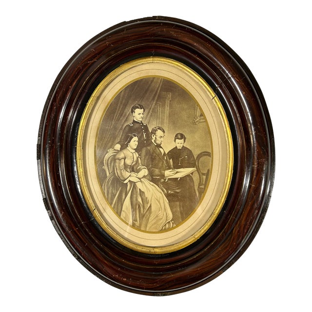 Antique Lincoln Family Engraving in Original Frame For Sale