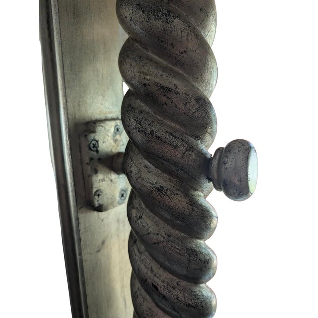 Maitland-Smith Neoclassical Silver Leaf Dressing Floor Mirror For Sale - Image 15 of 18