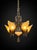 1930s 1930s Mid-West Mfg. Soleure Series Art Deco 6-Light Slip Shade Chandelier in Cast Bronze For Sale - Image 5 of 15