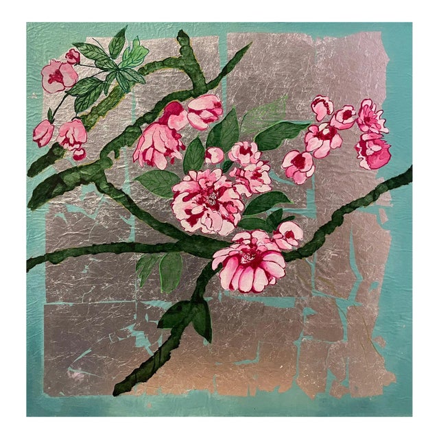 Corine Lescop, Yae Sakura, 2019, Oil & Mixed Media on Canvas For Sale