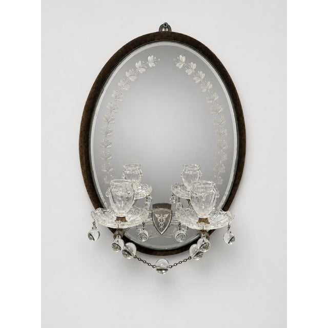 Victorian 19th Century, James Green & Nephew 'Caduceus' Mirrored Crystal Oil Sconces For Sale - Image 3 of 9