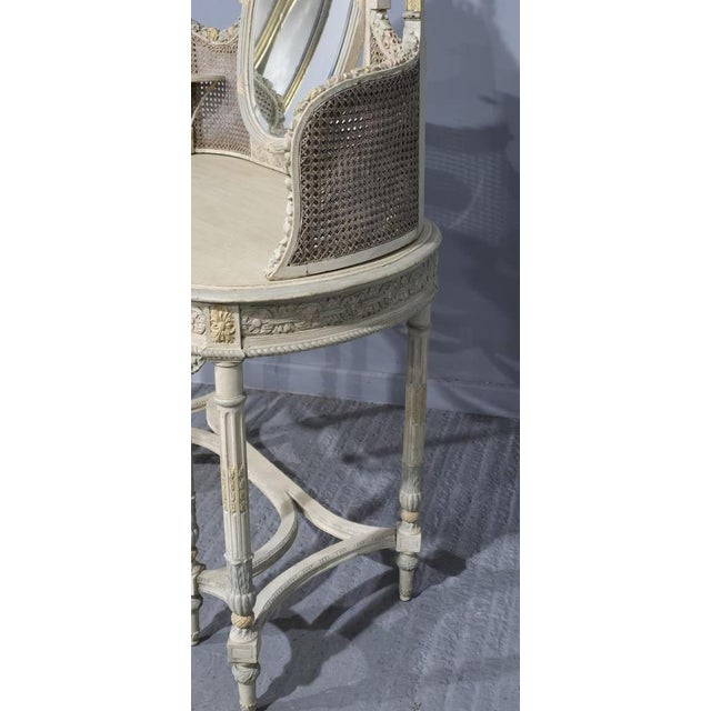 French Painted Bergere Dressing Table, 1900 For Sale - Image 10 of 18