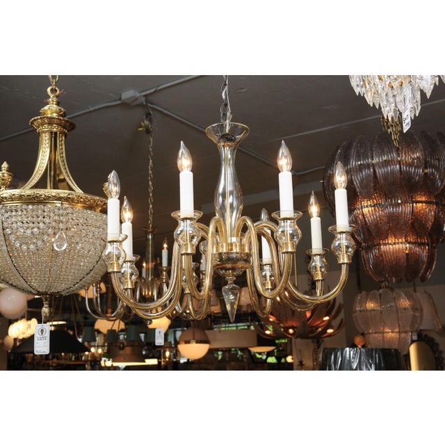 1960s Scintillating 8-Light Venetian Glass Chandelier For Sale - Image 10 of 12