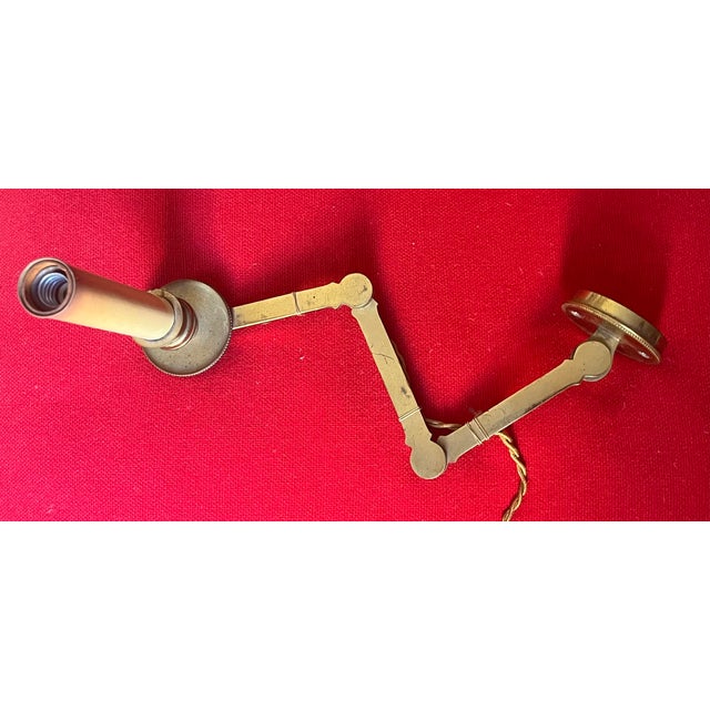 Brass Swing Arm Library Wall Light Sconce Lamp For Sale - Image 9 of 17