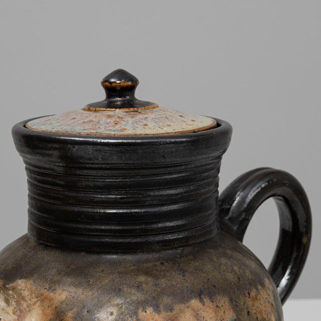Mid 20th Century German Drip Glaze Ceramic Jug With Lid For Sale - Image 12 of 18