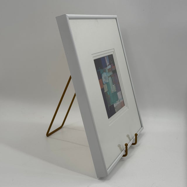 Original contemporary geometric mixed-media painting by Cher Thompson, signed within the composition and further...