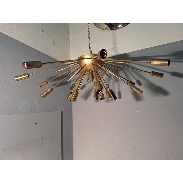 Mid-Century Modern Sputnik Ceiling Light in Brass from Stilnovo, 1950s For Sale - Image 3 of 11
