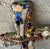 Late 20th-Century Mosaic-Style Faux "Jeweled" Stone, Glass & Wood Cross Wall Hanging For Sale - Image 13 of 16