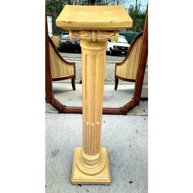 Vintage Gilt Cast Concrete Ionic Order Column Pedestal For Sale In Washington DC - Image 6 of 6