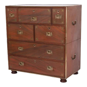 Antique Campaign Chest With Desk