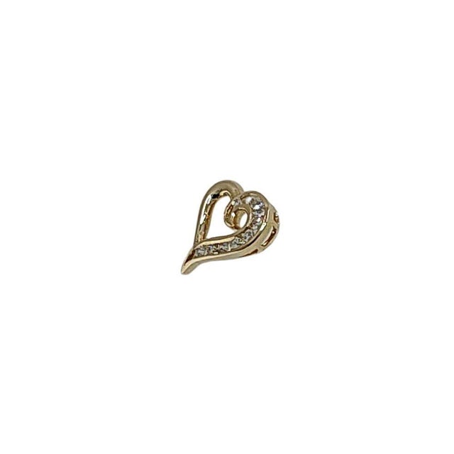 Contemporary 14k Gold Diamond Heart Pendant For Sale - Image 3 of 4