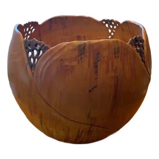 Norfolk Island Pine Bowl Carved by Native Hawaiian Artist For Sale