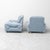 Armchairs in Blue Fabric and Wooden Legs, 1950s, Set of 2 For Sale - Image 6 of 12