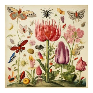 Insects and Flowers – Natural History Fine Art Print For Sale
