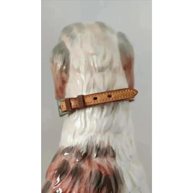 Life Size Glazed Porcelain Borzoi Dog Statue Made in Italy, Circa 1960 For Sale - Image 9 of 13