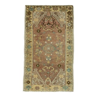 Turkish Mini Rug Oriental Hand Knotted Vintage Rug 1'8" x 2'10" #16660 For Sale