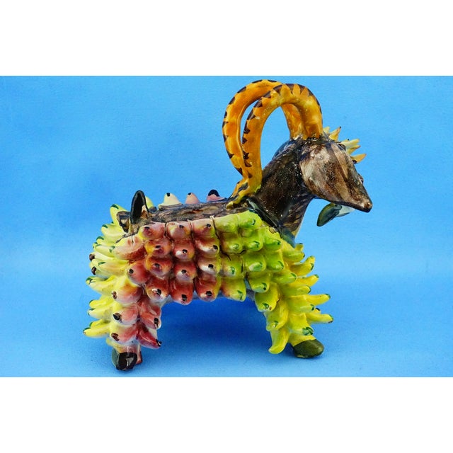 Ceramic After Richard Dölker, Vietri German Period Goat Sculpture, 20th Century, Ceramic For Sale - Image 7 of 18