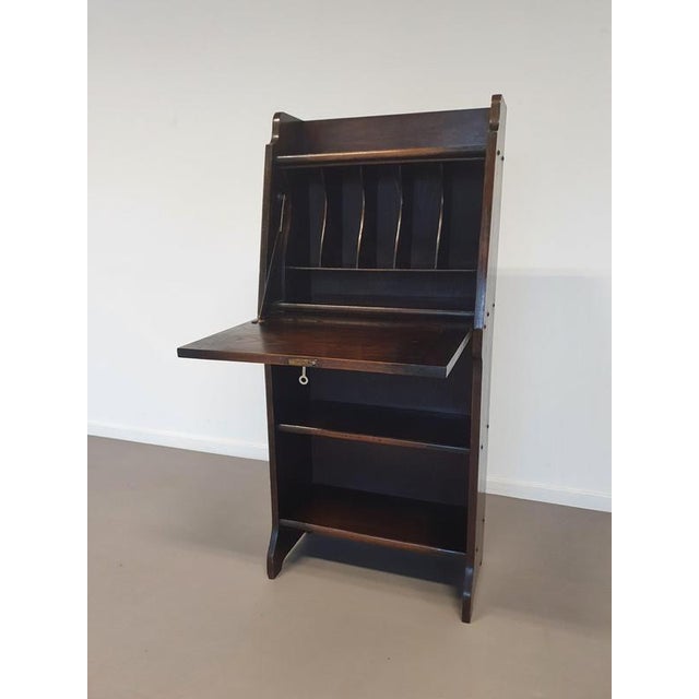 Interbellum small secretaire Wide 54 - Height 128 - Depth 28 cm Desk section wide 50 cm - Depth 38 cm